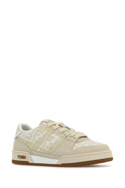 Fendi Sneakers Match Ricamate Uomo In Neutral