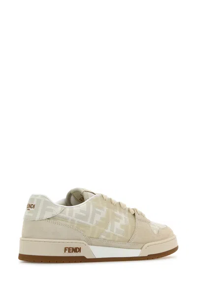 Fendi Sneakers Match Ricamate Uomo In Neutral