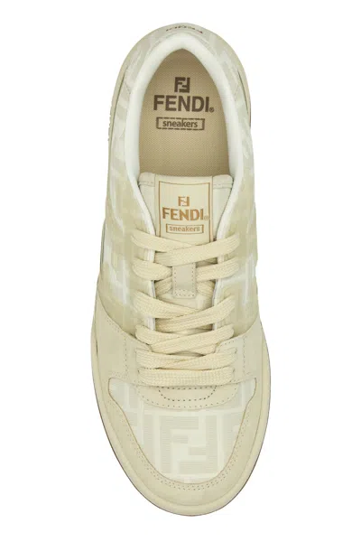 Fendi Sneakers Match Ricamate Uomo In Neutral
