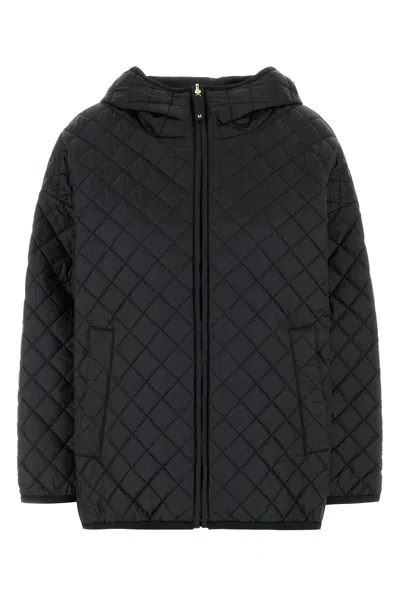 Max Mara Giubbino Reversibile Leo In Poliestere Nero Donna In Black