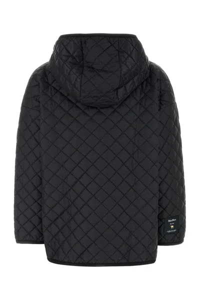 Max Mara Giubbino Reversibile Leo In Poliestere Nero Donna In Black