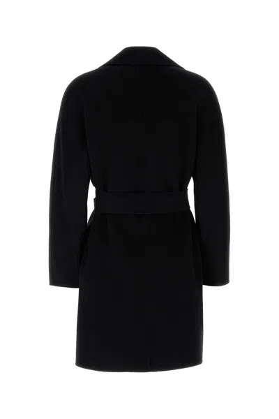 Max Mara Studio Ajaccio Belted Coat In Black
