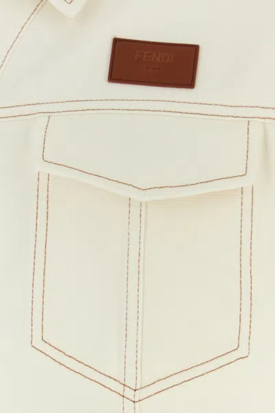 Fendi Denim Jacket With Adjustable Hem And Chest Pockets