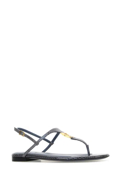 Fendi Sandali Infradito Fold In Pelle Avio  Donna