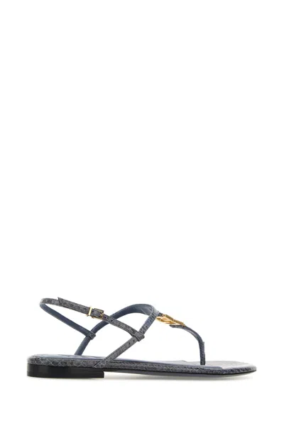 Fendi Sandali Infradito Fold In Pelle Avio  Donna