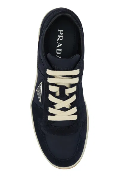 Prada Sneakers Downtown Blu Navy In Tela E Pelle Scamosciata  Uomo