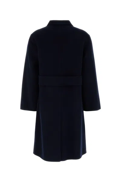 Max Mara Cappotto Zenone In Lana Blu Notte  Donna In Multi