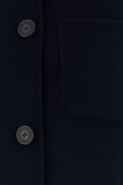 Max Mara Cappotto Zenone In Lana Blu Notte  Donna In Multi