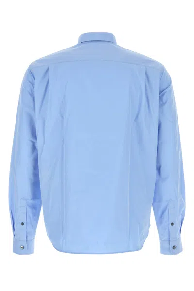 Prada Shirt Poplin Button-down Collar Long Sleeves In Blue