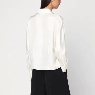 Rohe Cream-colored Silk Double-breasted Shirt In White
