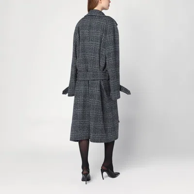 Balenciaga Vintage Checked Wool One Layer Raglan Coat Clothing In Black