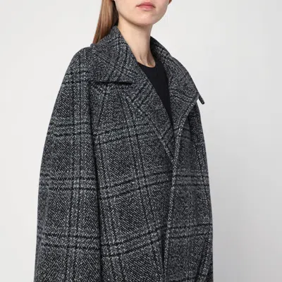 Balenciaga Vintage Checked Wool One Layer Raglan Coat Clothing In Black