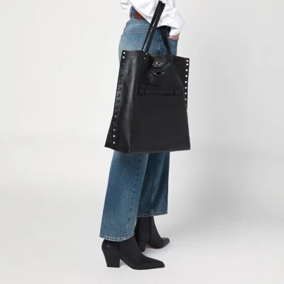 Zanellato Medium Tote Bag A' Spasso Black In Leather