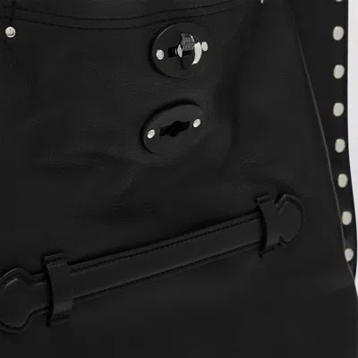 Zanellato Medium Tote Bag A' Spasso Black In Leather