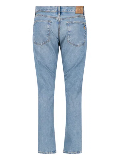 Polo Ralph Lauren Straight Trousers Belt Loops Five Pockets In Blue
