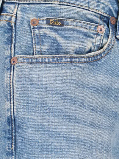 Polo Ralph Lauren Straight Trousers Belt Loops Five Pockets In Blue