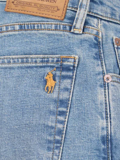 Polo Ralph Lauren Straight Trousers Belt Loops Five Pockets In Blue
