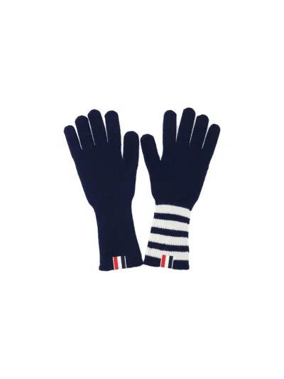 Thom Browne 4-bar Gloves In Blue