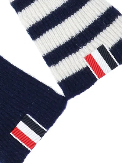 Thom Browne 4-bar Gloves In Blue