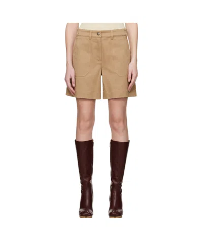 Moncler Wide-leg Shorts In Brown
