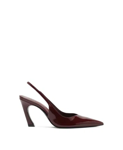 Schutz Lexi Shiny Leather Slingback Pumps In Brown