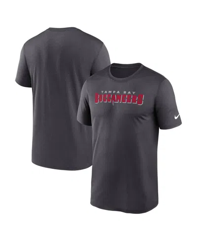 Nike Pewter Tampa Bay Buccaneers Primetime Legend Wordmark Performance T-shirt In Black