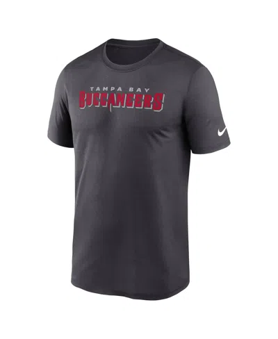 Nike Pewter Tampa Bay Buccaneers Primetime Legend Wordmark Performance T-shirt In Black