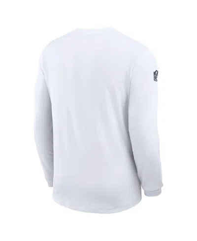 Nike White Denver Broncos Sideline Coach Uv Performance Long Sleeve T-shirt In White