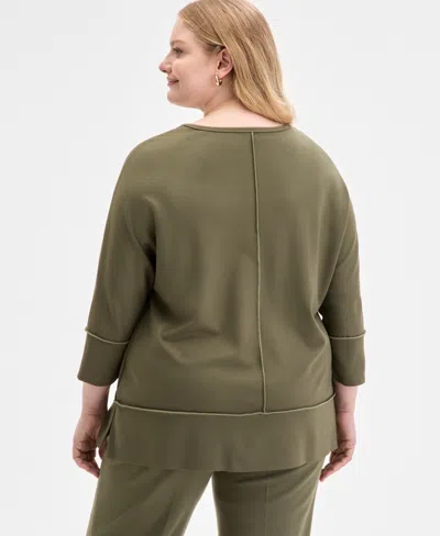 Jones New York Plus Size Serenity Dolman-sleeve Tunic In Green