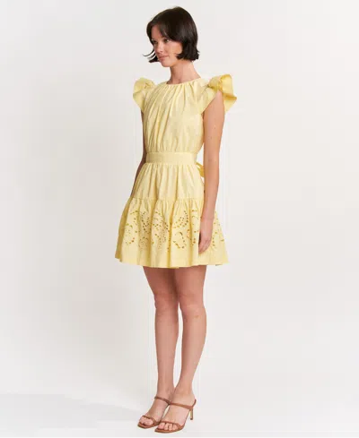 En Saison Women's Taylor Cotton Eyelet Fit & Flare Mini Dress