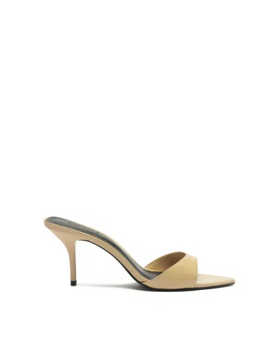 Schutz Elodie Patent Stiletto Mule Sandals In Neutral