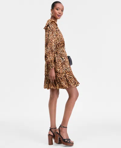 Inc International Concepts Women's Animal-print Volume-sleeve Dress, Exclusively At Macy's