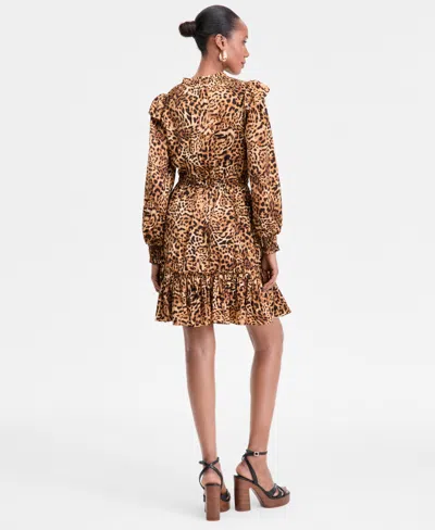 Inc International Concepts Women's Animal-print Volume-sleeve Dress, Exclusively At Macy's