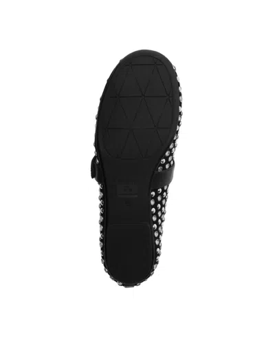 Schutz Eiza Womens Leather Studded Mary Janes In Black