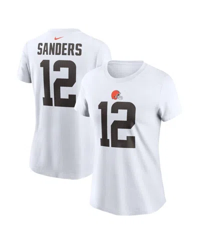 Nike Women's Shedeur Sanders White Cleveland Browns 2025 Nfl Draft Name Number T-shirt In White