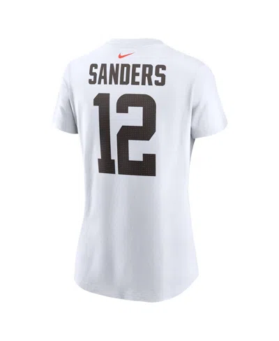 Nike Women's Shedeur Sanders White Cleveland Browns 2025 Nfl Draft Name Number T-shirt In White