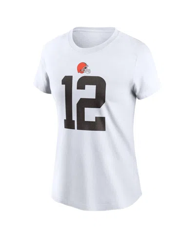 Nike Women's Shedeur Sanders White Cleveland Browns 2025 Nfl Draft Name Number T-shirt In White