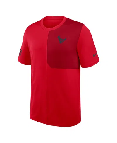 Nike Red Houston Texans Sideline Uv Performance Coach Shirt In Red