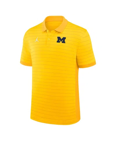 Jordan Men's Maize Michigan Wolverines 2025 Early Season Coaches Sideline Victory Stripe Performance Polo S In Yellow