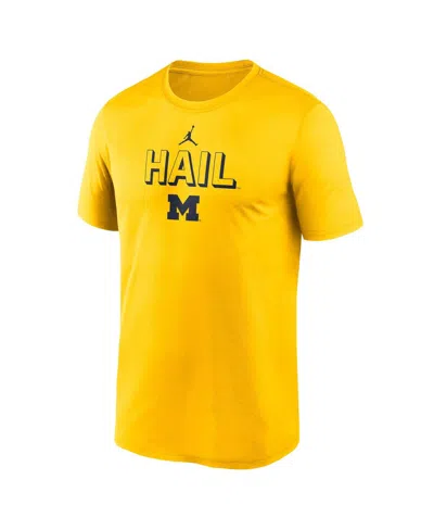 Jordan Men's Maize Michigan Wolverines 2025 Sideline Legend Performance T-shirt In Yellow