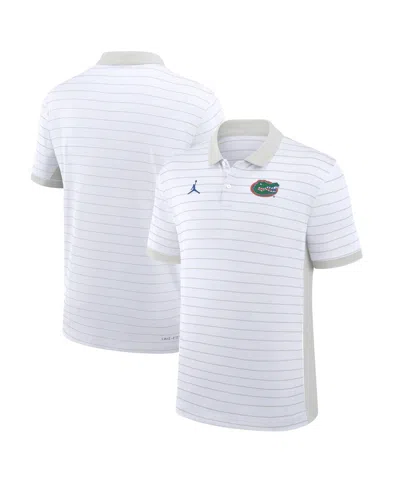 Jordan Men's White Florida Gators 2025 Early Season Coaches Sideline Victory Stripe Performance Polo Shirt In White