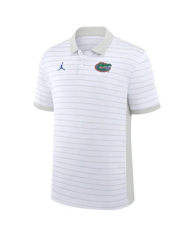 Jordan Men's White Florida Gators 2025 Early Season Coaches Sideline Victory Stripe Performance Polo Shirt In White