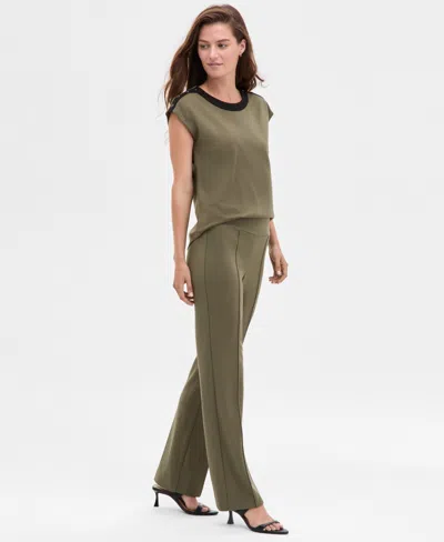 Jones New York Pintuck Pull-on Straight Leg Pants