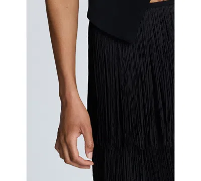Kenneth Cole Fringe Mini Skirt In Black