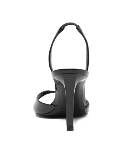 Schutz Scarlett Leather Mid-heel Slingback Sandals In Black