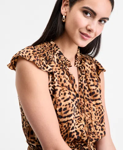 Inc International Concepts Women's Cheetah-print Flutter-sleeve Dress, Exclusively At Macy's