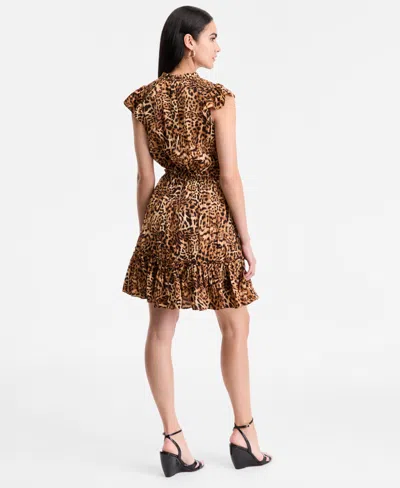 Inc International Concepts Women's Cheetah-print Flutter-sleeve Dress, Exclusively At Macy's