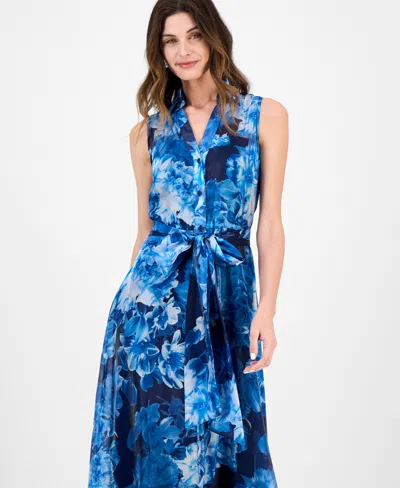 Julia Jordan Floral Sleeveless Organza Gown
