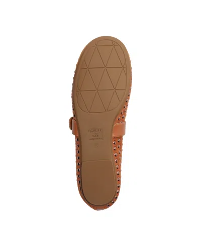 Schutz Eiza Shine Studded Suede Buckle Flats In Brown