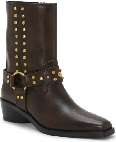 Vince Camuto Women's Roista Studded Western Moto Booties In Brown